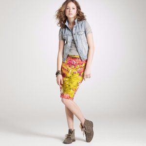 J. CREW IMPRESSIONIST PENCIL SKIRT